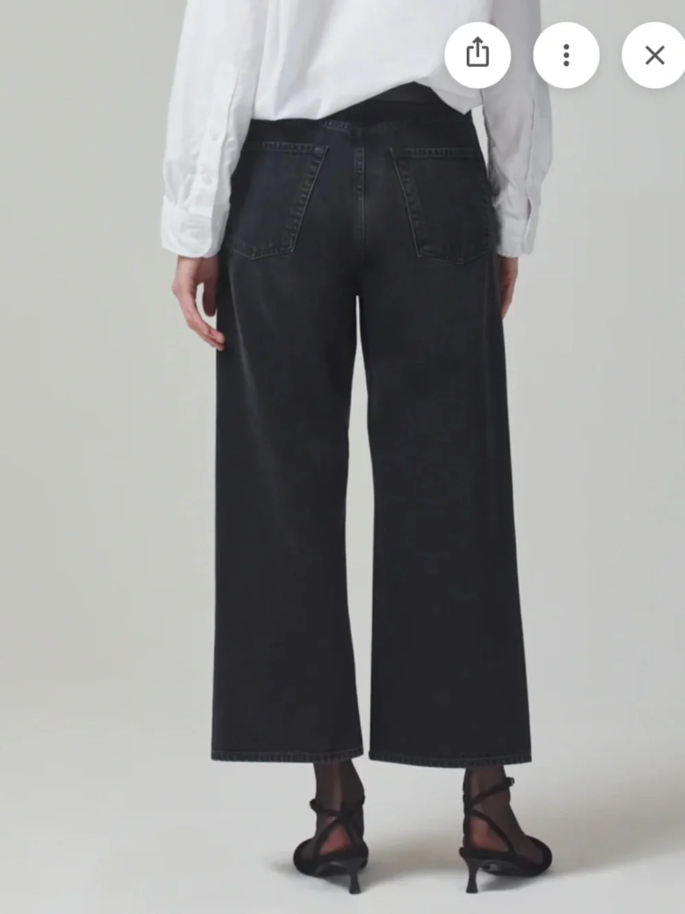 Citizens of Humanity Wide Leg Gaucho Pants in Black - Picture 2 of 5